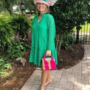 Green Eyelet Lace Dress